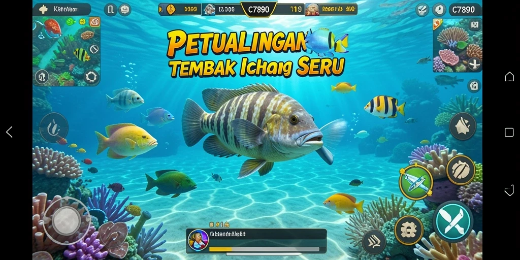 Tangkapan layar dari gameplay seru C7890 Tembak Ikan.