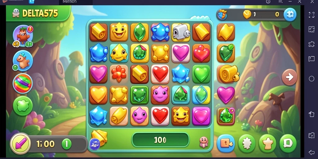 Screenshot DELTA575 menampilkan gameplay seru dan penuh warna.