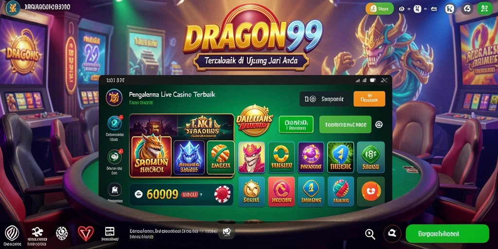Tampilan mendebarkan gameplay Live Casino di DRAGON99.