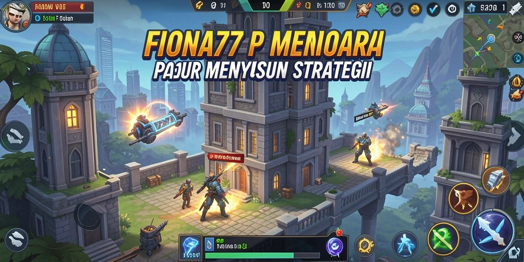 Menggambarkan gameplay seru di Tower Defense FIONA77.