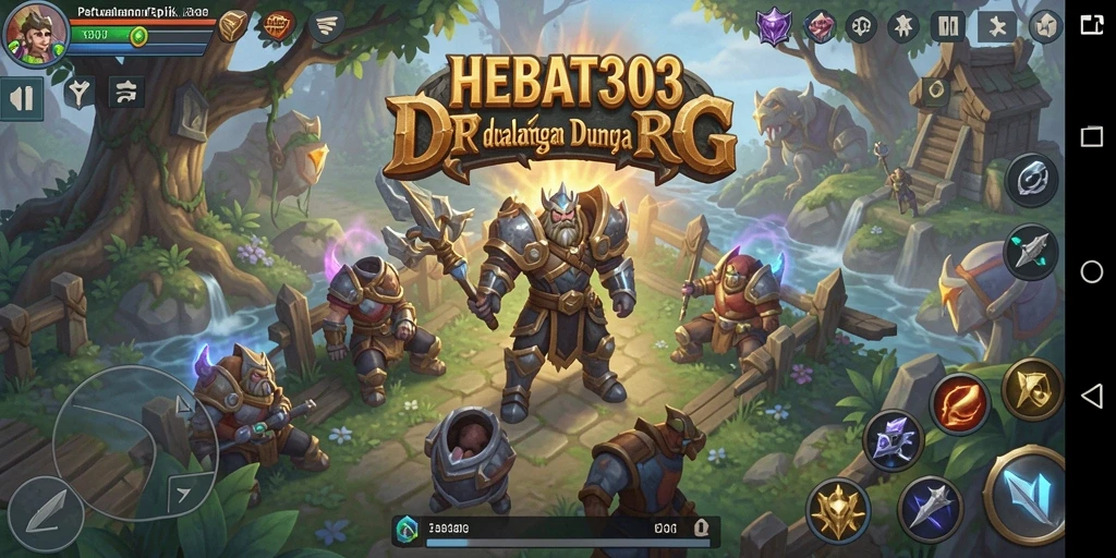 Tampilan seru dari gameplay RPG HEBAT303 di dunia fantasi.