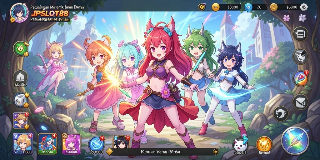 Gameplay menarik dengan karakter anime yang beragam.