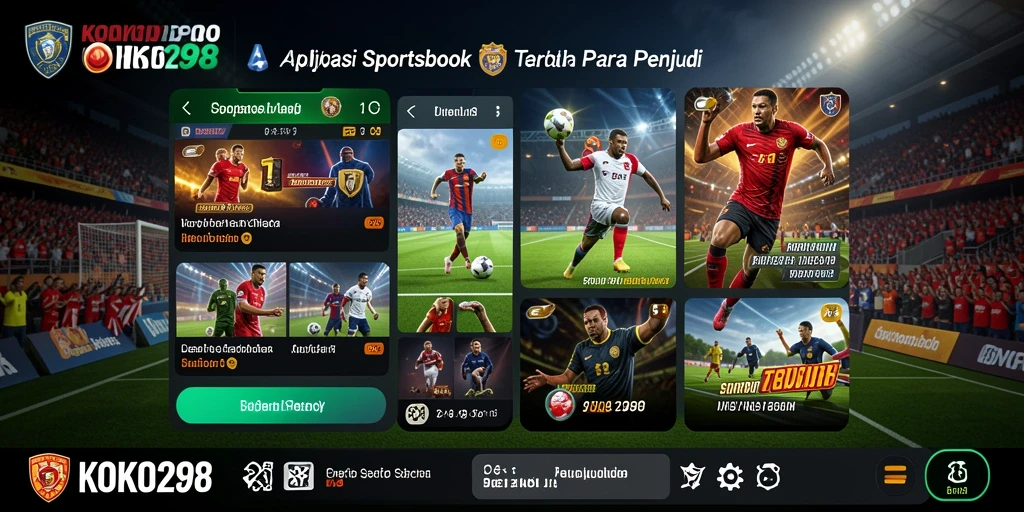 Tampilan interaktif dari KOKO288 saat pengguna memasang taruhan olahraga.