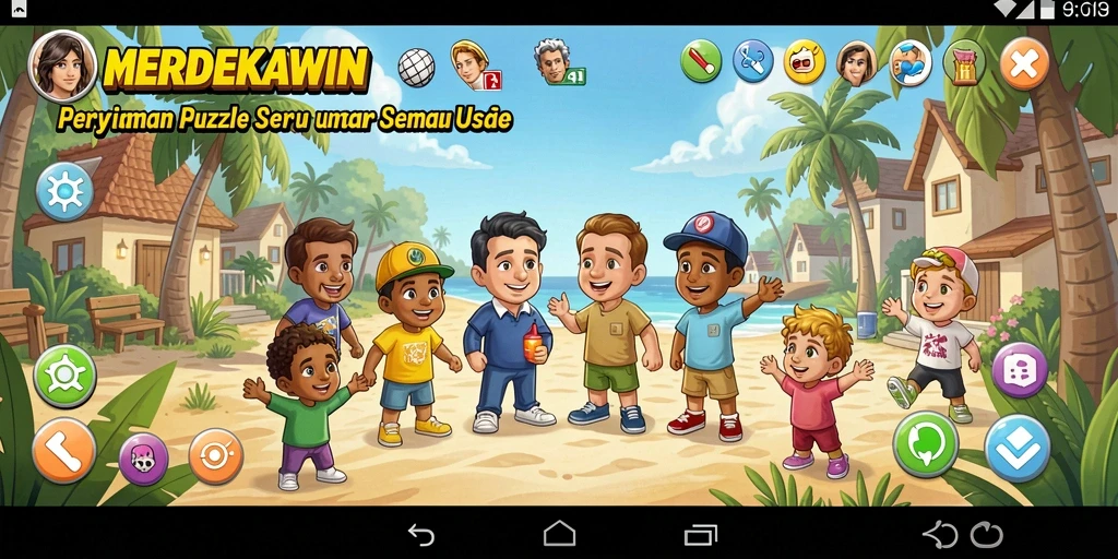 Screenshot gameplay MERDEKAWIN yang menunjukkan keseruan teka-teki Puzzle.