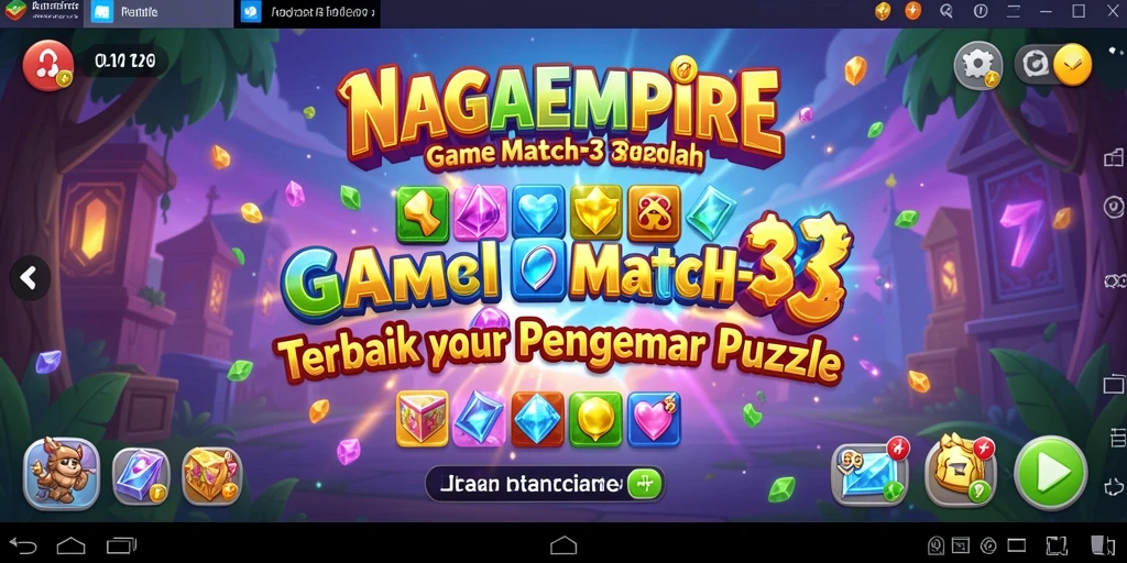 Tampilan gameplay <strong>NAGAEMPIRE</strong> yang menarik dengan tantangan Match-3.