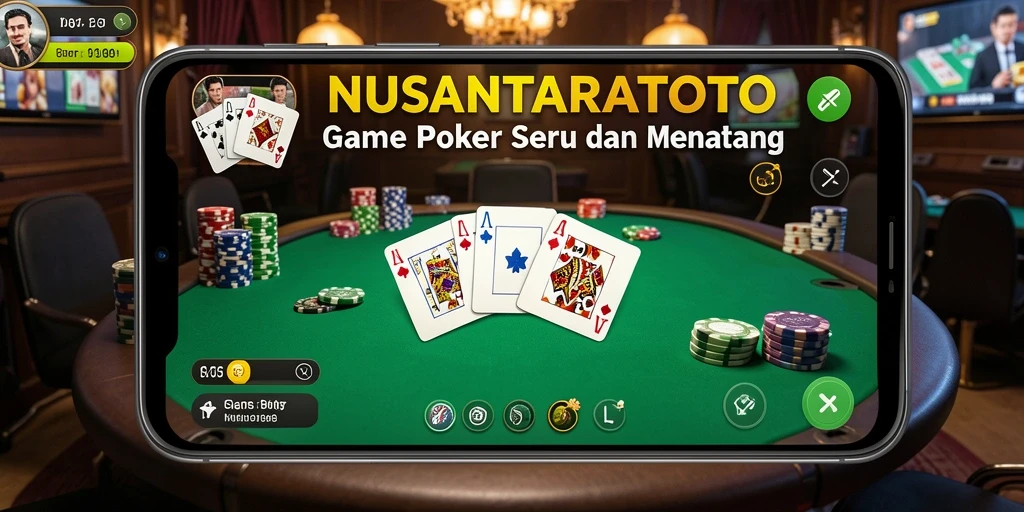 Screenshot gameplay NUSANTARATOTO menampilkan momen seru dalam permainan Poker.