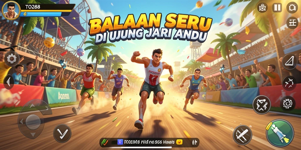 Tampilan gameplay balapan yang mendebarkan dan realistis.