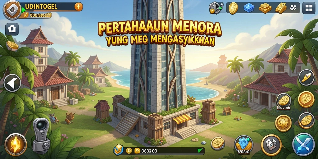 Gambar menampilkan aksi seru dalam game Tower Defense.